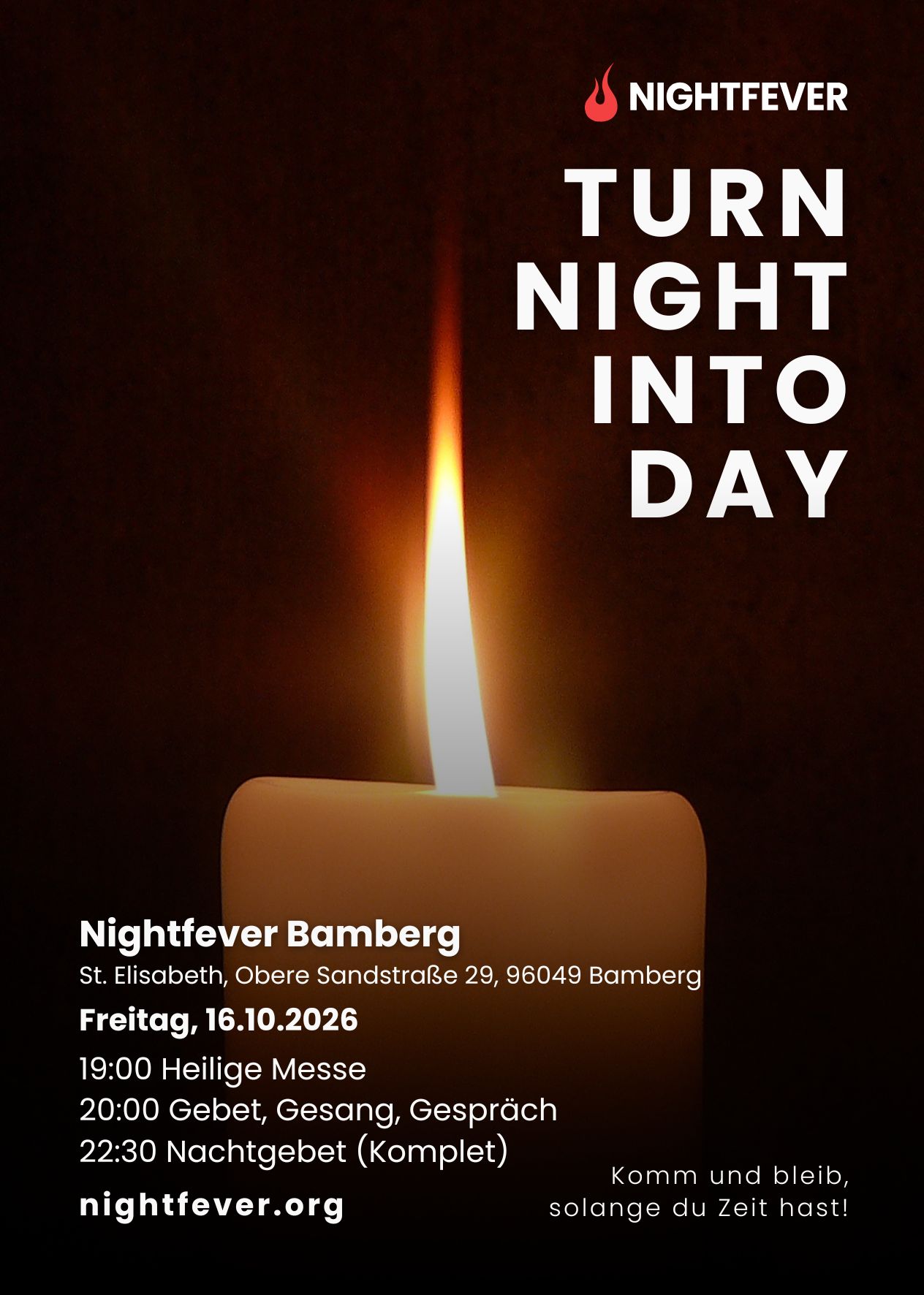 Nightfever Oktober 2026 (c) nightfever.org Nightfever Oktober 2026