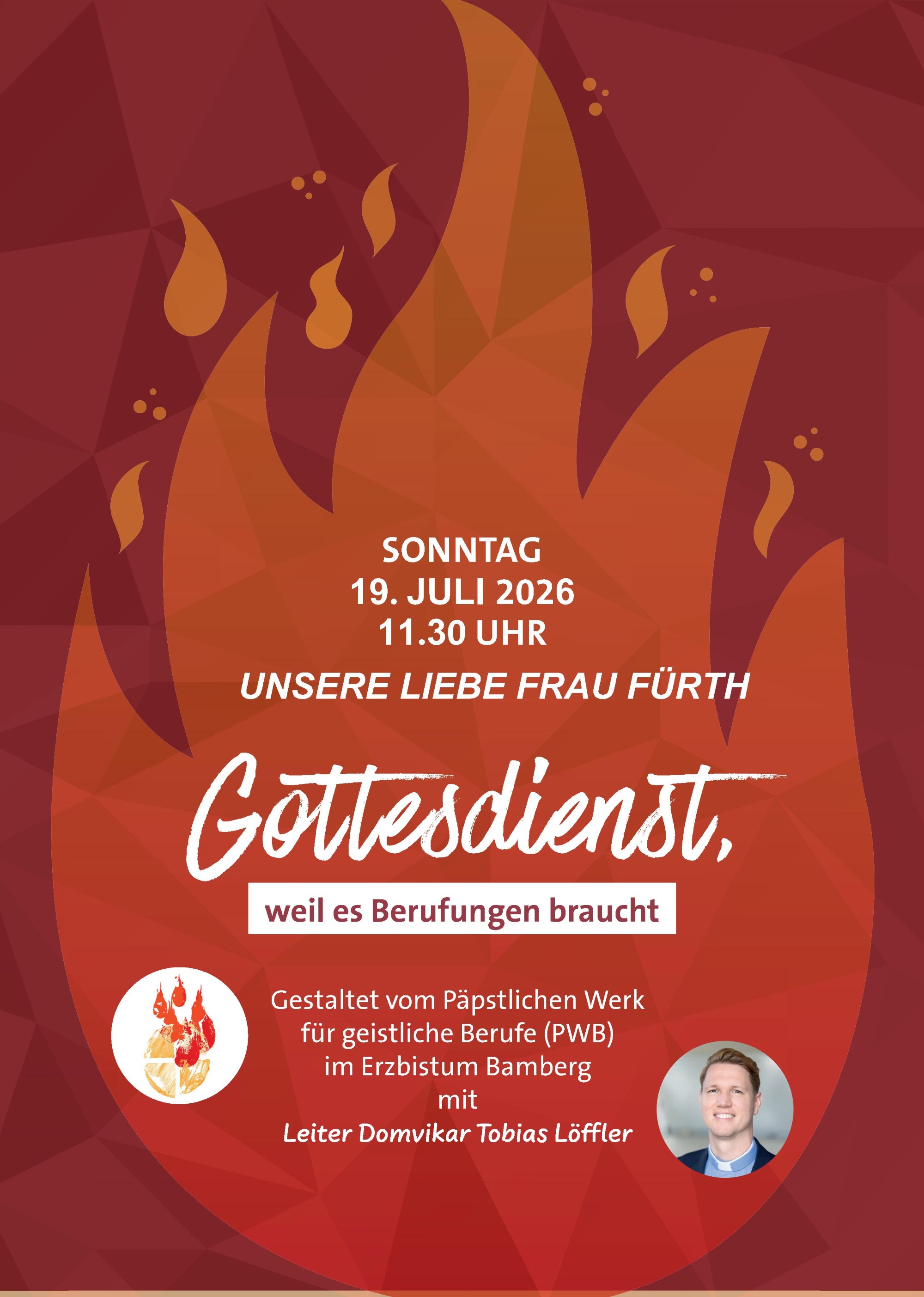 Plakat_Fürth_2026_07_19 (c) Diözesanstelle Berufe der Kirche und PWB Plakat_Fürth_2026_07_19